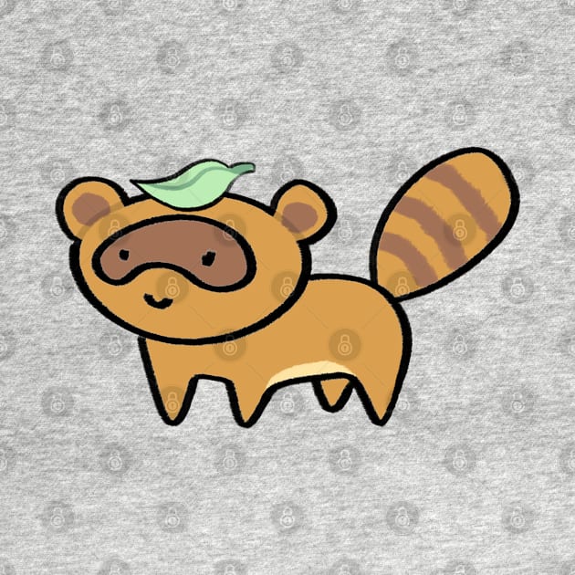 Cute raccoon with leaf cartoon by ballooonfish